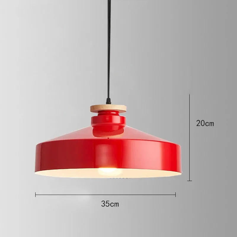 American Retro Red Industrial Pendant Lamp – Modern LED Iron Art Lighting for Restaurants and Hot Pot Decor