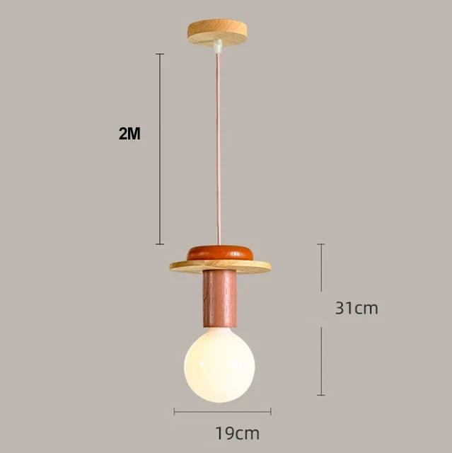 Nordic Wooden LED Pendant Lamp – Elegant Hanging Light for Kitchens, Restaurants, and Bedrooms