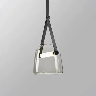 Nordic Glass Pendant Light – Modern Single-Head Chandelier for Restaurants, Cafes, and Clothing Shops