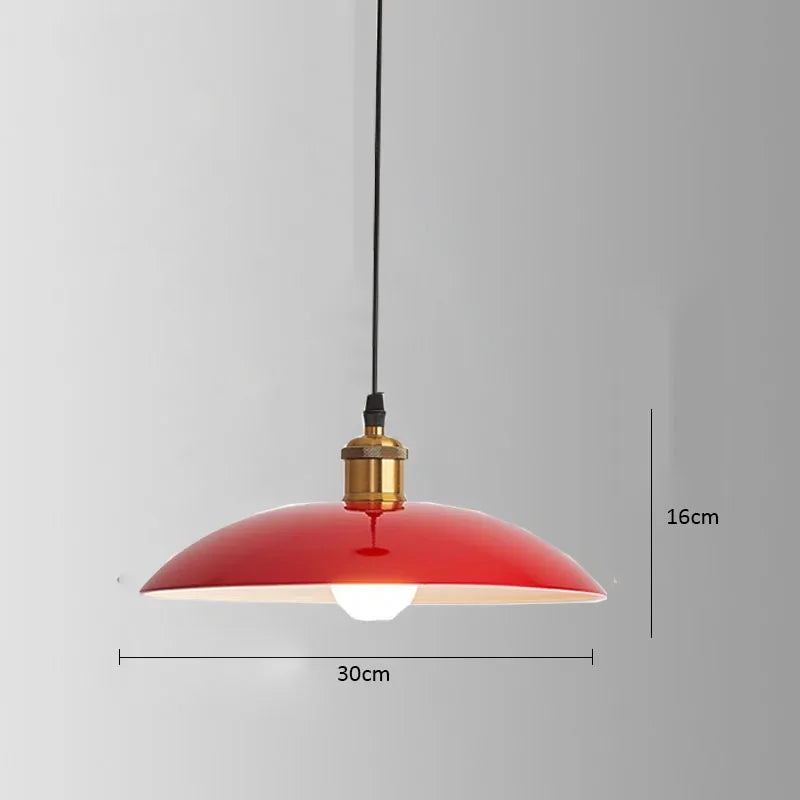 American Retro Red Industrial Pendant Lamp – Modern LED Iron Art Lighting for Restaurants and Hot Pot Decor