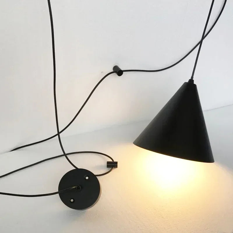 Nordic Minimalist Geometric Pendant Light – Stylish DIY Plug-In Lamp for Study, Bedroom, Dining Room, and Bar Decor