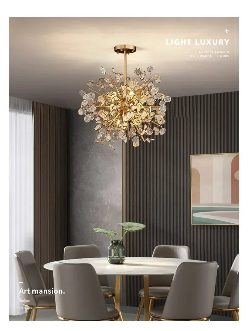 Modern Luxury Chrome LED Crystal Chandelier – Elegant Pendant Lamp for Living Rooms, Dining Rooms, and Bedrooms