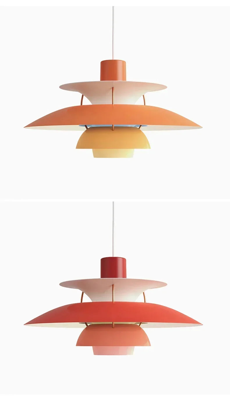 Danish Designer Umbrella Chandelier – Modern Colorful LED Pendant Lamp for Living Rooms and Dining Spaces