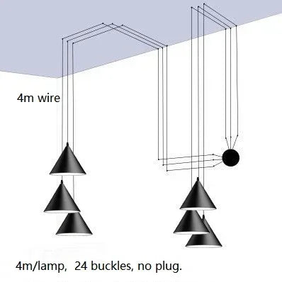 Nordic Minimalist Geometric Pendant Light – Stylish DIY Plug-In Lamp for Study, Bedroom, Dining Room, and Bar Decor