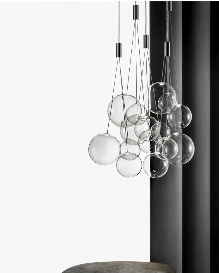 Modern LED Glass Ball Pendant Lamp – Sleek Chrome Design for Kitchens, Bedrooms, and Restaurants