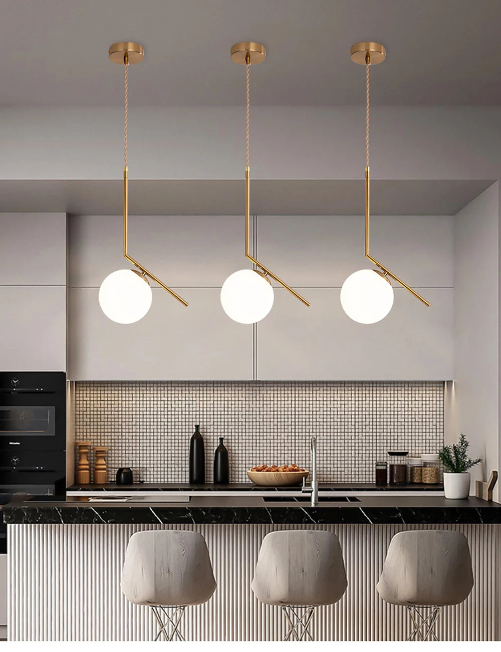 Modern Ceiling Chandeliers for Dining Table Room Kitchen Island Lamp Plating Luxury Gold Bedside Lustre Pendant Light Fixtures
