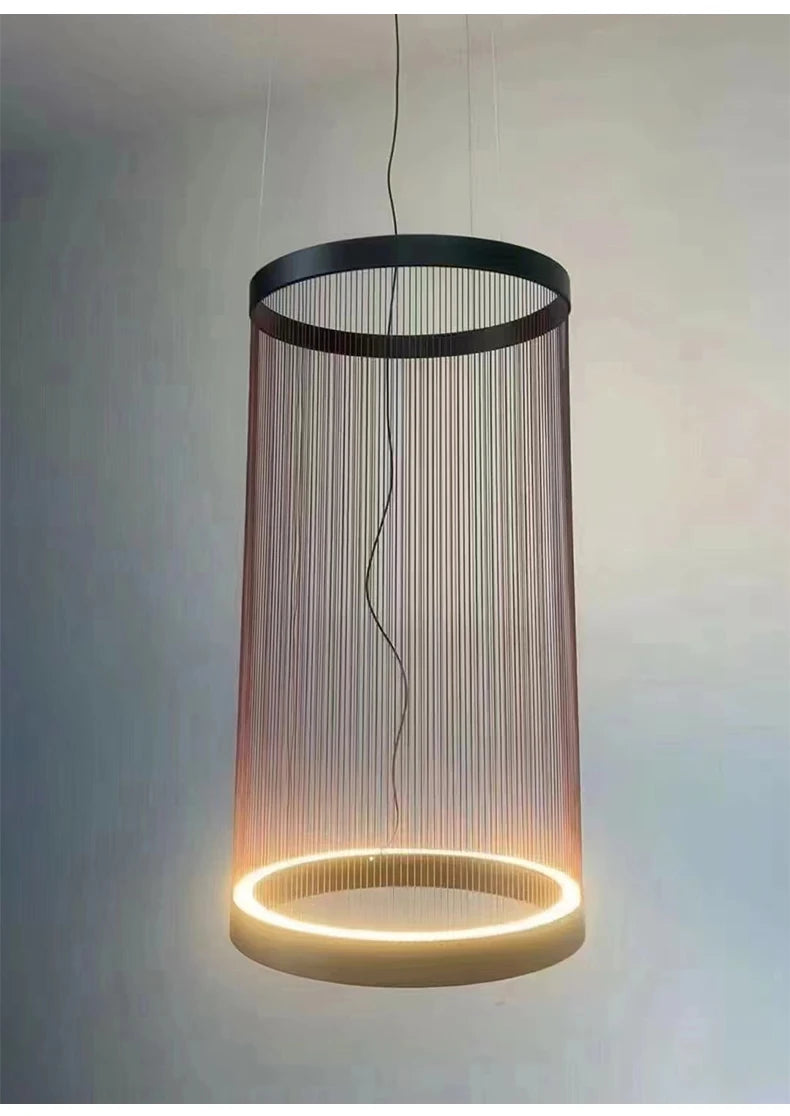 Nordic Minimalist Line Art Chandelier – Elegant Pendant Lamp for Living Rooms, Dining Areas, and Villas