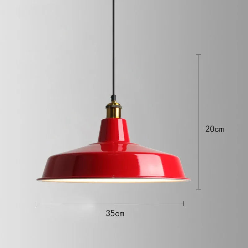 American Retro Red Industrial Pendant Lamp – Modern LED Iron Art Lighting for Restaurants and Hot Pot Decor