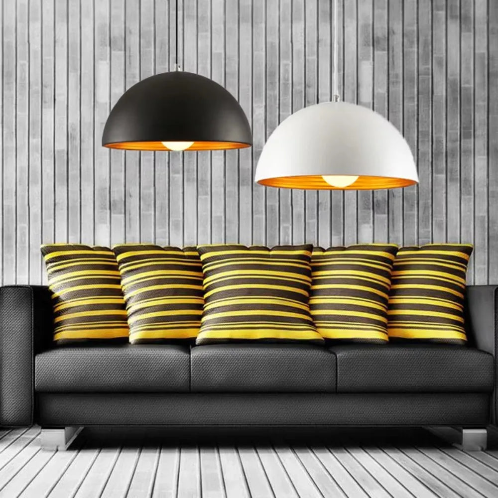 Modern Black/White Retro Pendant Light – Industrial Style Hanging Lamp for Bars, Cafes, Bedrooms, and Restaurants